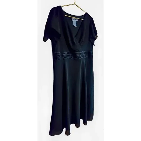 Dana Kay Womens Fit & Flare Little Black Dress Mid Length Plus Size 16W - Picture 3 of 10